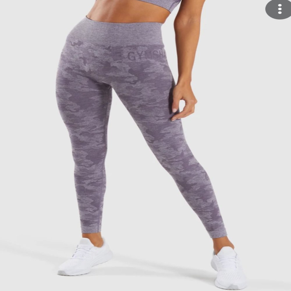 GYMSHARK Lilac Camo Seamless Leggings